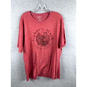 Makers Mark Shirt Size XL Red Short Sleeve Liquor Beer Alcohol Brand Logo Tee